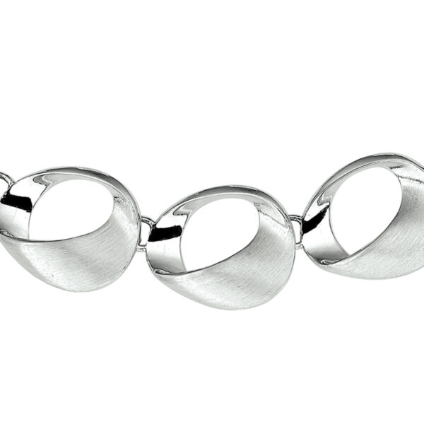 collier poli/mat 18 mm 42 + 3 cm zilver gerhodineerd