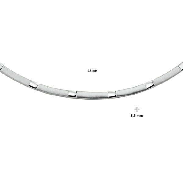 collier poli/mat 3,5 mm 45 cm zilver gerhodineerd - Afbeelding 2