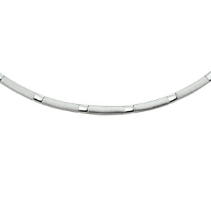 collier poli/mat 3,5 mm 45 cm zilver gerhodineerd