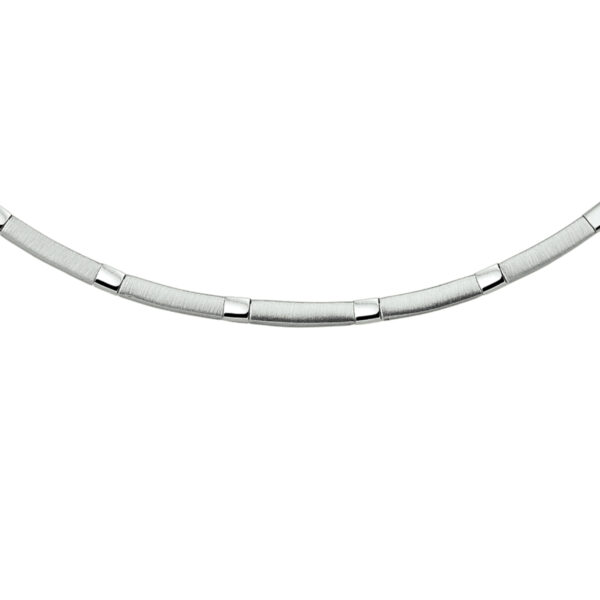 collier poli/mat 3,5 mm 45 cm zilver gerhodineerd