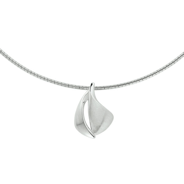 collier poli/mat 42 + 3 cm zilver gerhodineerd