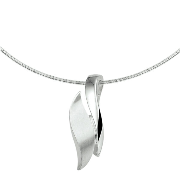collier poli/mat 42 + 3 cm zilver gerhodineerd