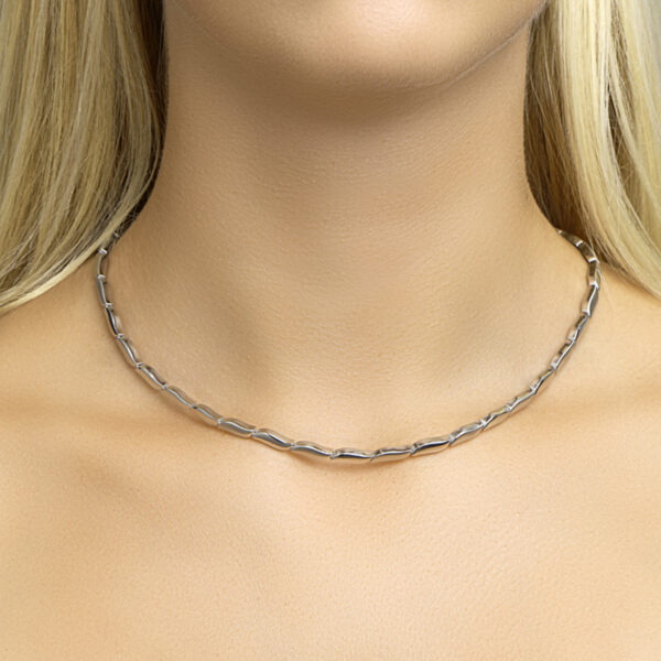 collier poli/mat 4,3 mm 45 cm zilver gerhodineerd - Afbeelding 2
