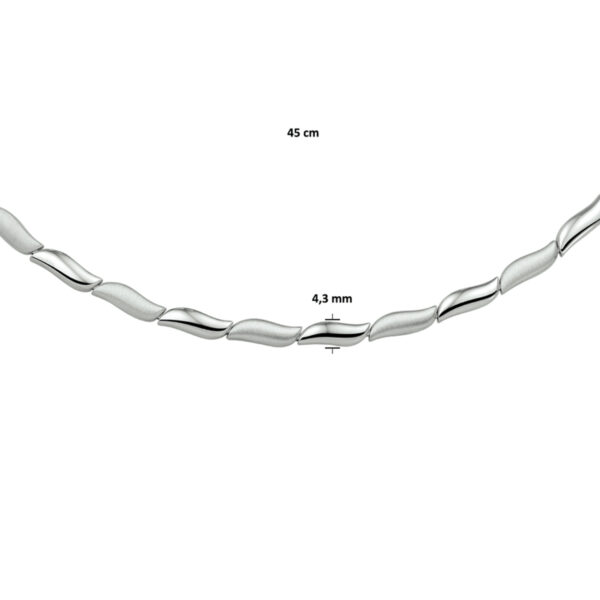 collier poli/mat 4,3 mm 45 cm zilver gerhodineerd - Afbeelding 4