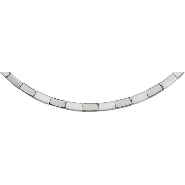 collier poli/mat 4,5 mm 45 cm zilver gerhodineerd - Afbeelding 2