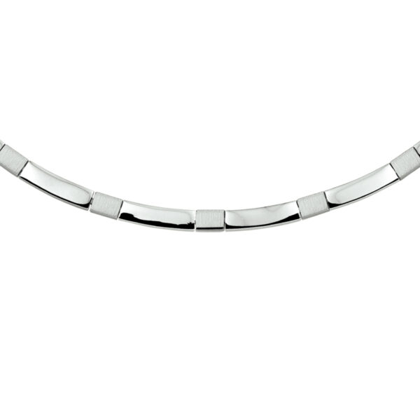 collier poli/mat 4,5 mm 45 cm zilver gerhodineerd