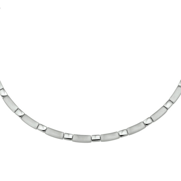 collier poli/mat 5 mm 42 + 3 cm edelstaal