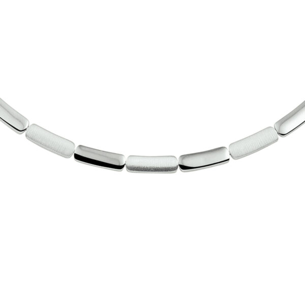 collier poli/mat 5,2 mm 45 cm zilver gerhodineerd