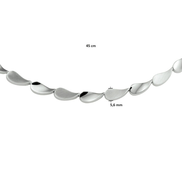 collier poli/mat 5,6 mm 45 cm zilver gerhodineerd - Afbeelding 3