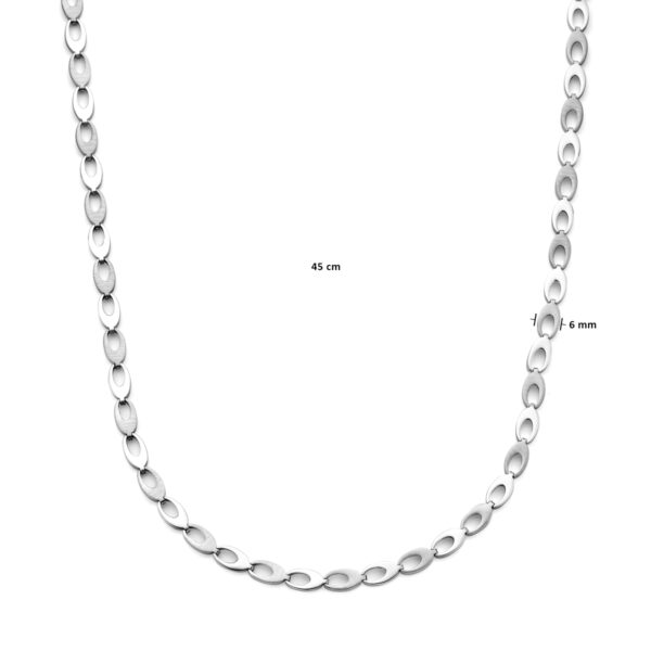 collier poli/mat 6,0 mm 45 cm zilver gerhodineerd - Afbeelding 4