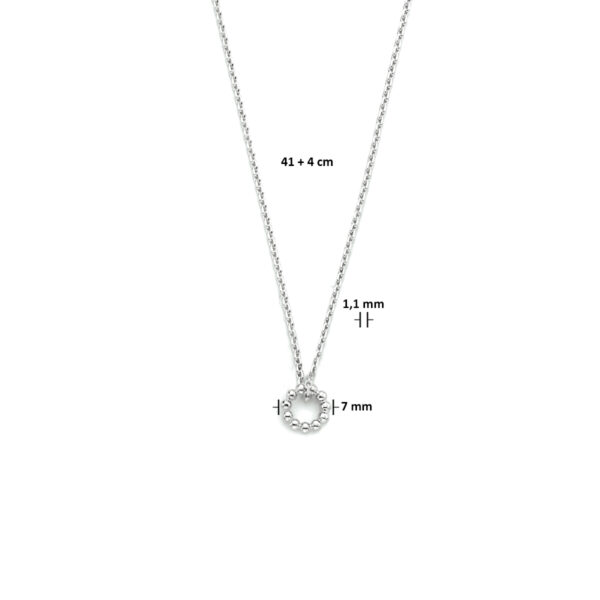 collier rond 41 + 4 cm zilver gerhodineerd - Afbeelding 4