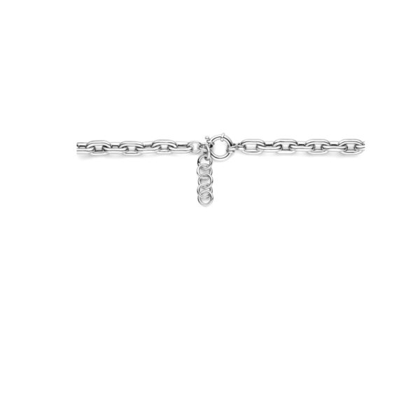 collier ronde buis 7,6 mm 43 + 4 cm met groot springslot zilver gerhodineerd - Afbeelding 2