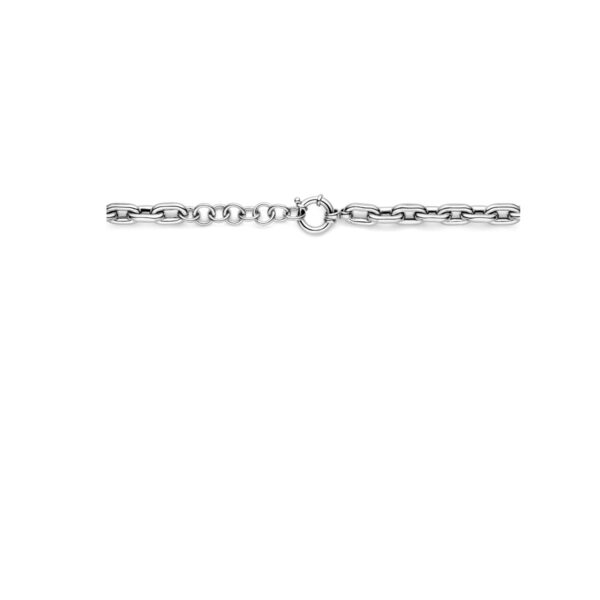 collier ronde buis 7,6 mm 43 + 4 cm met groot springslot zilver gerhodineerd - Afbeelding 3