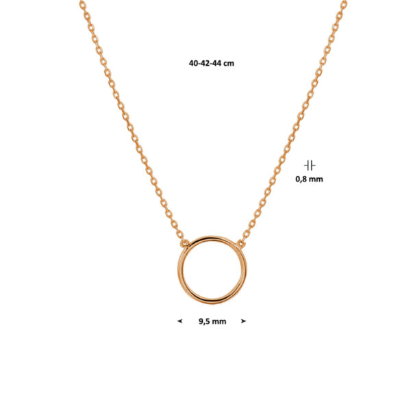 collier rondje 0,8 mm 40 - 42 - 44 cm 14K roségoud - Afbeelding 2