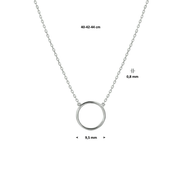 collier rondje 0,8 mm 40 - 42 - 44 cm 14K witgoud - Afbeelding 2