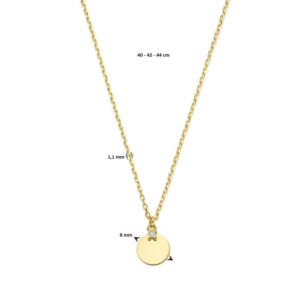 collier rondje en zirkonia 40 - 42 - 44 cm 14K geelgoud - Afbeelding 4