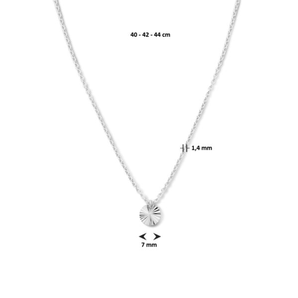 collier rondje gediamanteerd 40 - 42 - 44 cm zilver gerhodineerd - Afbeelding 4