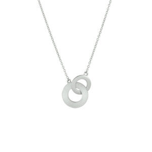 collier rondje poli/mat 42 - 45 cm zilver gerhodineerd