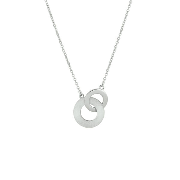 collier rondje poli/mat 42 - 45 cm zilver gerhodineerd