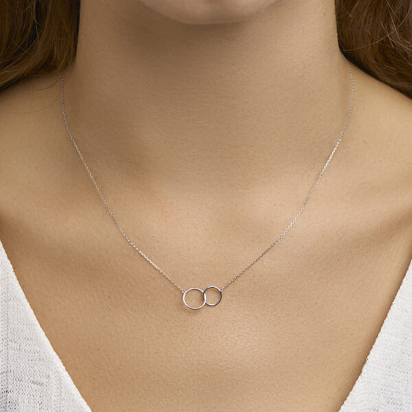 collier rondjes 0,8 mm 40 + 3 cm 14K witgoud - Afbeelding 2