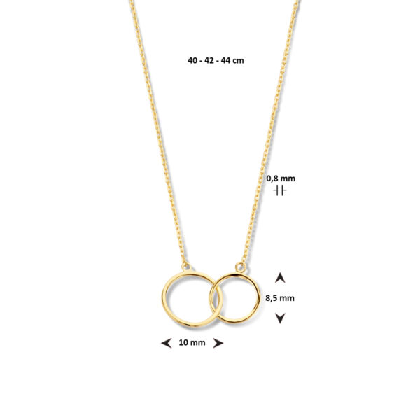 collier rondjes 0,8 mm 40 + 4 cm 14K geelgoud - Afbeelding 5