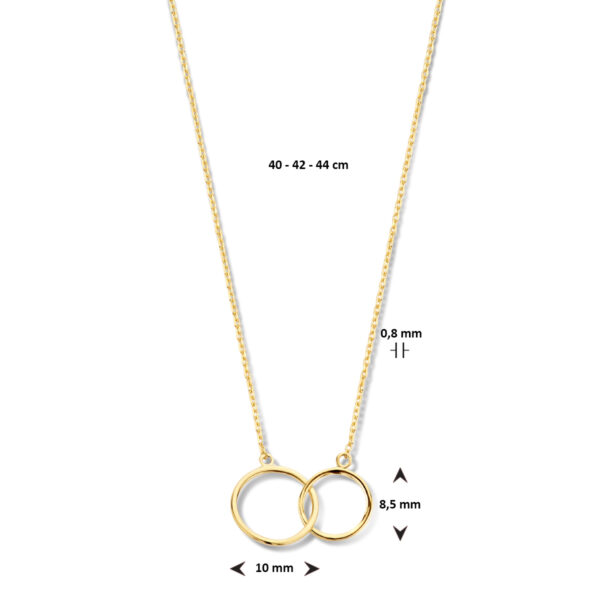 collier rondjes 40 + 4 cm 14K geelgoud - Afbeelding 4