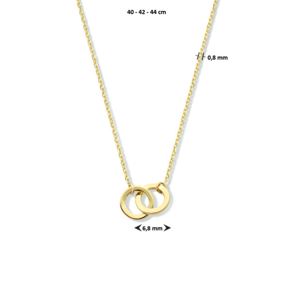collier rondjes 40 - 42 - 44 cm 14K geelgoud - Afbeelding 4