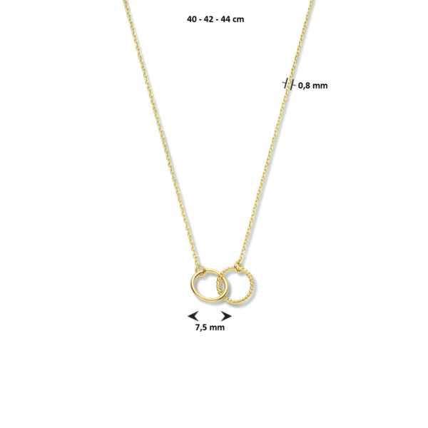 collier rondjes 40 - 42 - 44 cm 14K geelgoud - Afbeelding 4