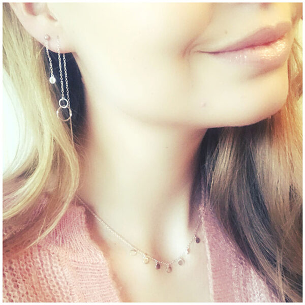 collier rondjes 41 + 4 cm zilver gerhodineerd - Afbeelding 3