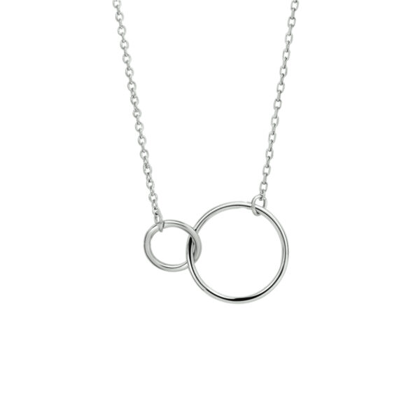 collier rondjes 41 + 4 cm zilver gerhodineerd - Afbeelding 4