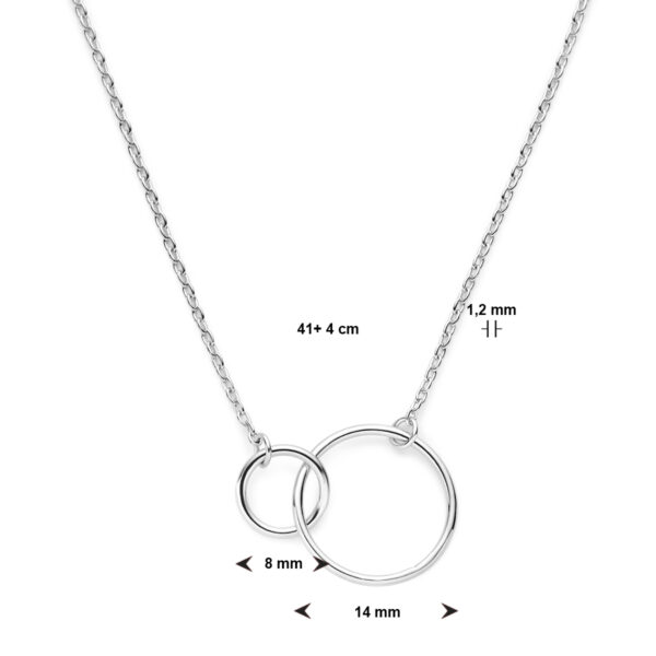 collier rondjes 41 + 4 cm zilver gerhodineerd - Afbeelding 5