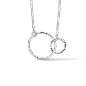 collier rondjes 41 + 4 cm zilver gerhodineerd