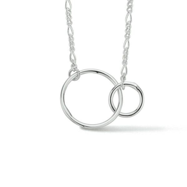 collier rondjes 41 + 4 cm zilver gerhodineerd