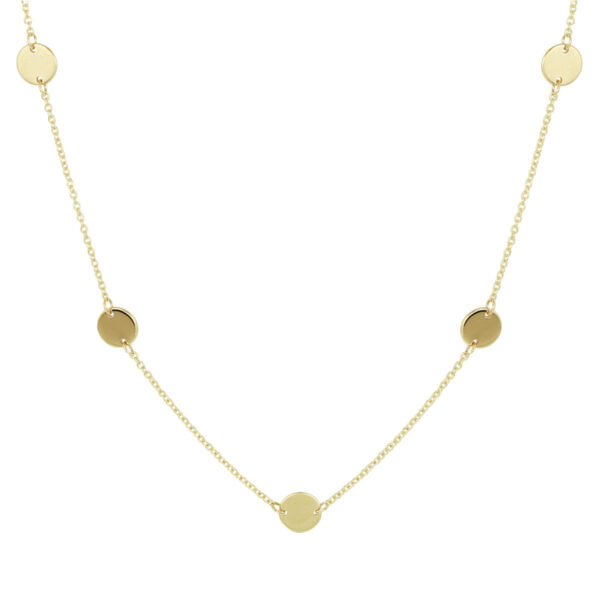 collier rondjes 41 - 43 - 45 cm 14K geelgoud