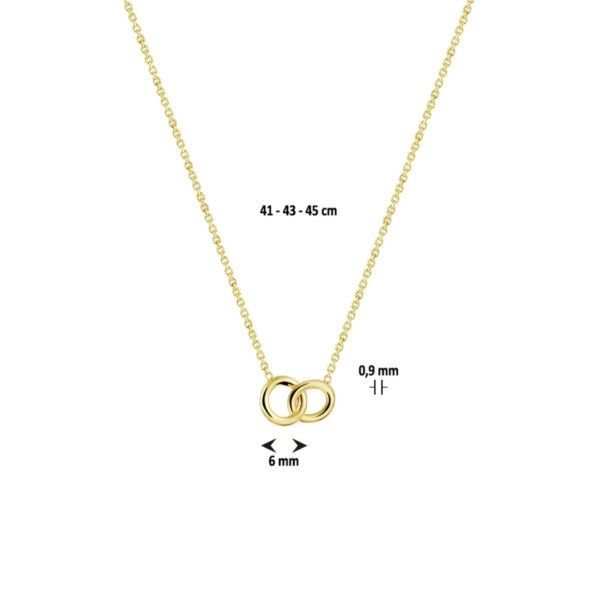 collier rondjes 42 - 43 - 45 cm 14K geelgoud - Afbeelding 3