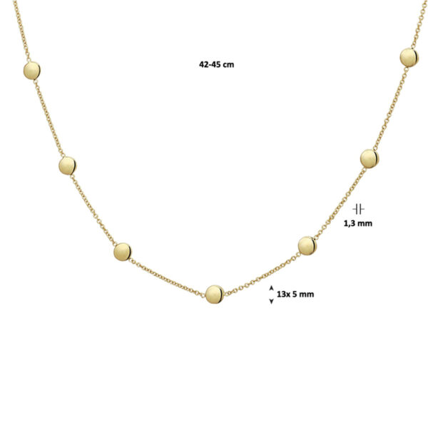 collier rondjes 42 - 45 cm 14K geelgoud - Afbeelding 3