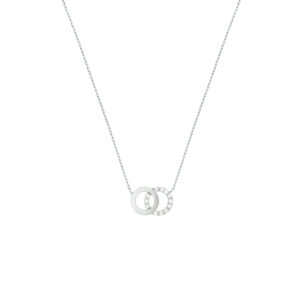collier rondjes zirkonia 0,8 mm 40 + 4 cm 14K witgoud