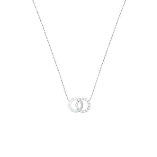 collier rondjes zirkonia 0,8 mm 40 + 4 cm 14K witgoud