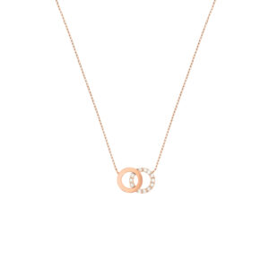 collier rondjes zirkonia 40 - 42 - 44 cm 14K roségoud
