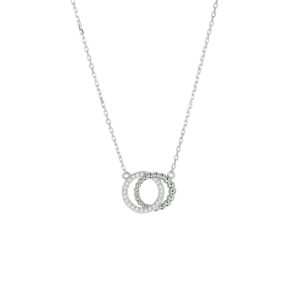 collier rondjes zirkonia 41 - 43 - 45 cm zilver gerhodineerd