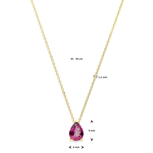collier roze topaas 42 – 44 cm 14K geelgoud - Afbeelding 4