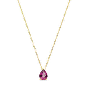 collier roze topaas 42 – 44 cm 14K geelgoud