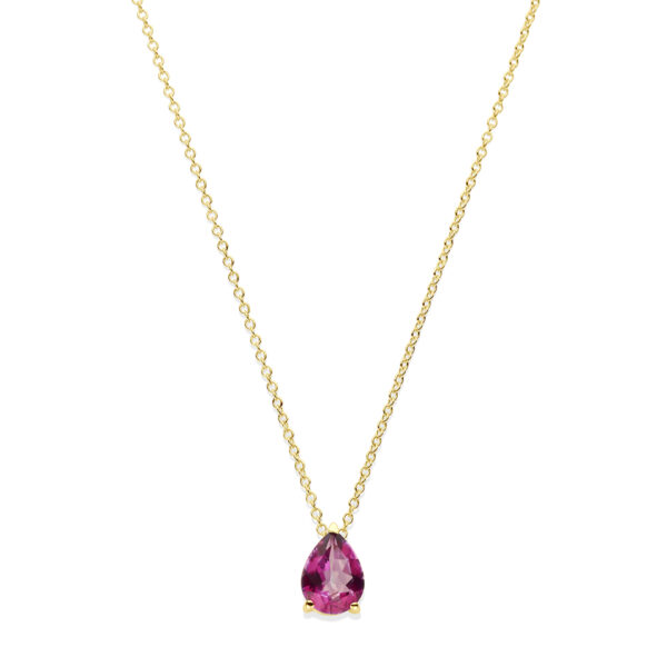 collier roze topaas 42 – 44 cm 14K geelgoud