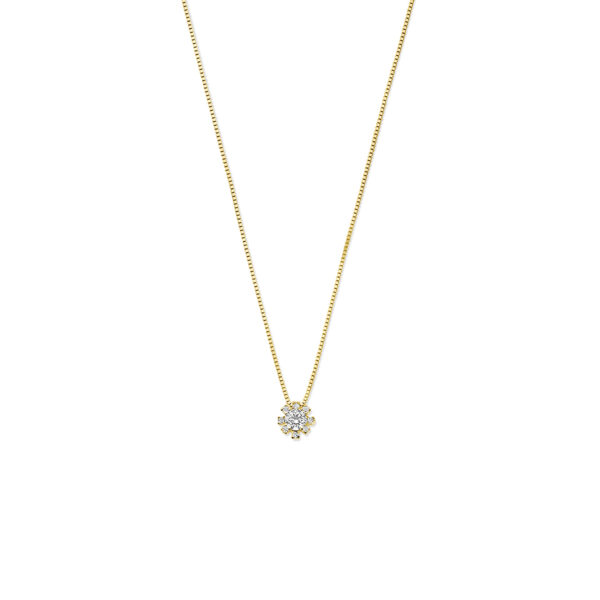 collier rozet zirkonia 40 - 42 - 44 cm 14K geelgoud