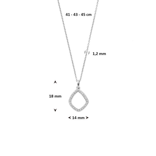 collier ruit zirkonia 41 - 43 - 45 cm zilver gerhodineerd - Afbeelding 3