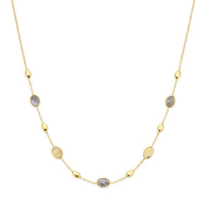 collier rutiel kwarts 42 - 45 cm 18K geelgoud