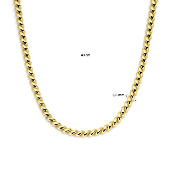 collier san marco 6,6 mm 43 cm 14K geelgoud - Afbeelding 4