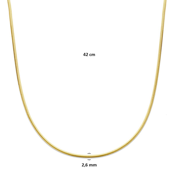 collier slang 2,6 mm 42 cm 14K geelgoud - Afbeelding 4
