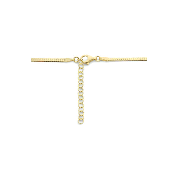 collier slang plat 2,0 mm 40 + 4 cm 3 micron zilver verguld (geel) - Afbeelding 3