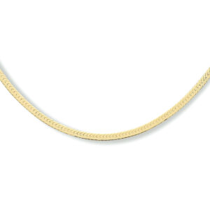 collier slang plat 2,0 mm 40 + 4 cm 3 micron zilver verguld (geel)